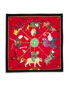 Echo Animal Menagerie Silk Square Scarf In Red/multi