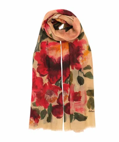 Echo Artists Floral Wool Blend Wrap In Multi