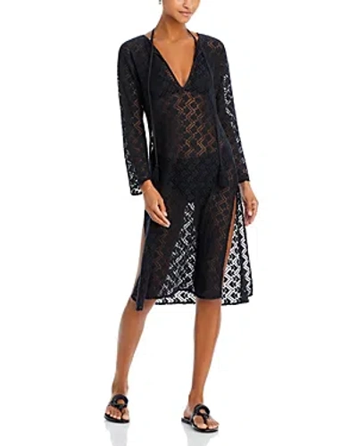 Echo Astrid Longline Lace Dress In Black