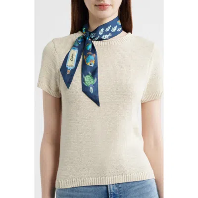 Echo At Sea Silk Ribbon Scarf In Pattern