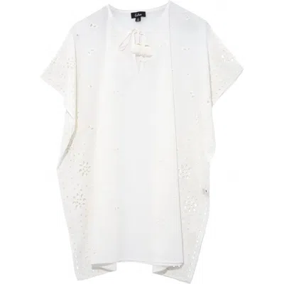 Echo Bandana Embroidered Caftan In White