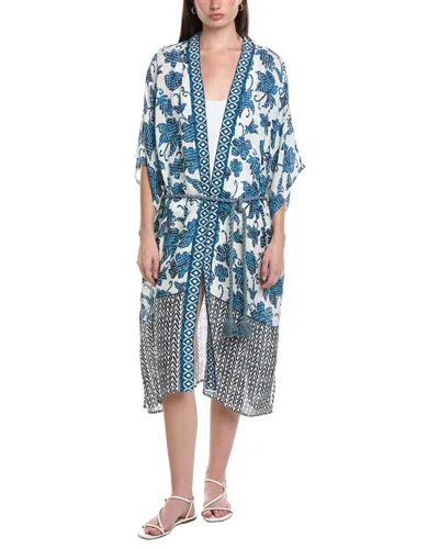 Echo Batik Linen-blend Longline Duster In Multi