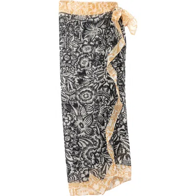 Echo Bay Floral Sarong In Black