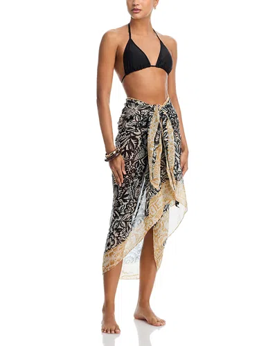 Echo Bay Floral Sarong In Black