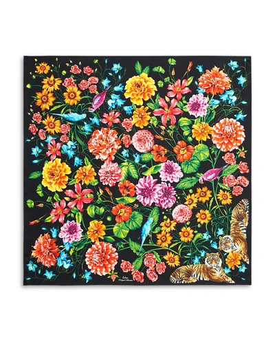 Echo Bengal Blooms Silk Scarf In Black/multi