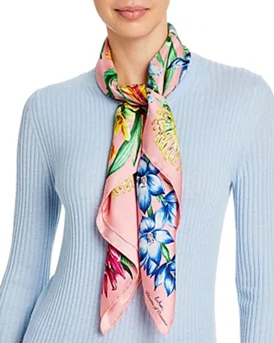 Echo Blooms Of Oceana Silk Scarf In Rose Pink