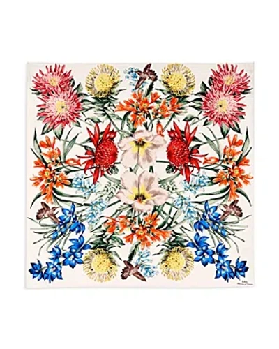 Echo Blooms Of Oceana Silk Scarf In White Sand