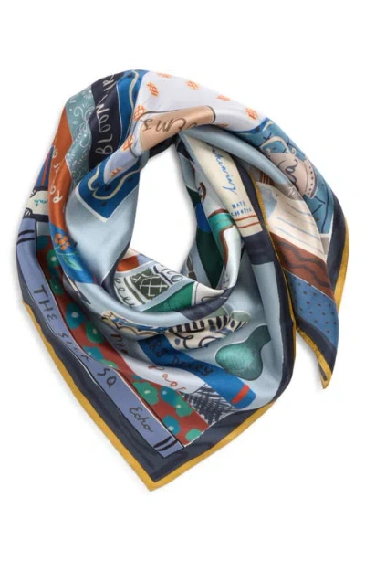 Echo Bookworm Silk Square Scarf In Multi