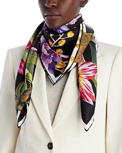 Echo Botanica Silk Square Scarf In Multi/black