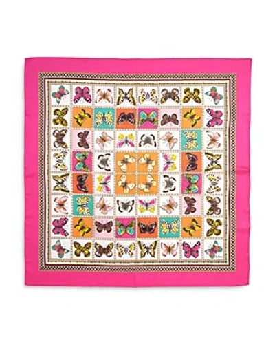 Echo Butterfly Display Silk Square Scarf In Pink/multi