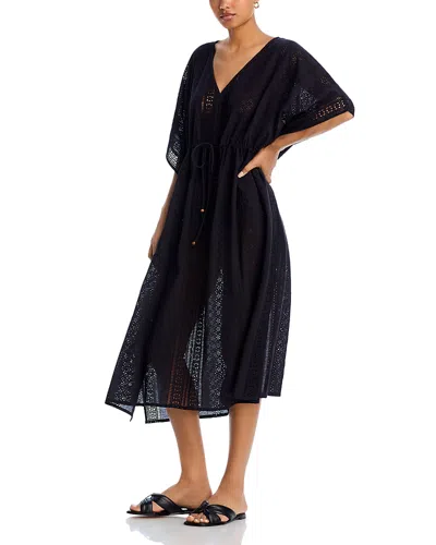 Echo Butterfly Eyelet Cover Up Dress In Black