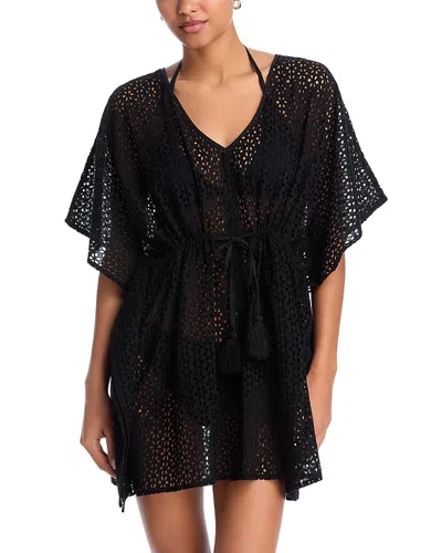 Echo Butterfly Eyelet Swim Cover Up In Black