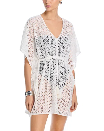 Echo Butterfly Eyelet Swim Cover Up In White