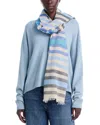 Echo Cabana Stripe Wrap Scarf In Black