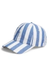 Echo Cassis Stripe Cotton Baseball Cap In Blue