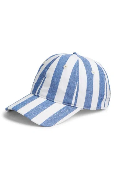 Echo Cassis Stripe Cotton Baseball Cap In Blue