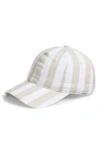 Echo Cassis Stripe Cotton Baseball Cap In White