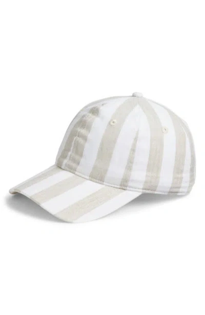 Echo Cassis Stripe Cotton Baseball Cap In White