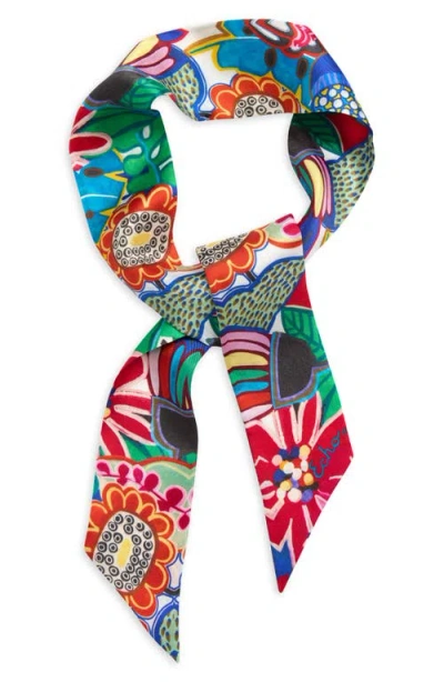 Echo Celebration Floral Silk Skinny Scarf In Multi