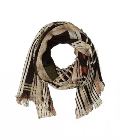 Echo Central Park Scarf In Black/tan In Gold