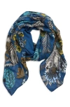Echo Central Park Square Scarf In Blue