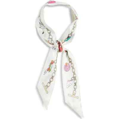 Echo Charmed Life Silk Ribbon Scarf In Neutral