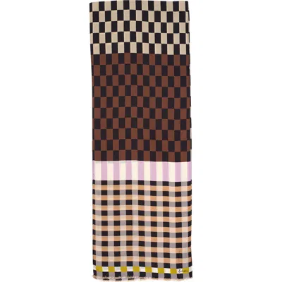 Echo Checks Checks Silk Oblong In Brown