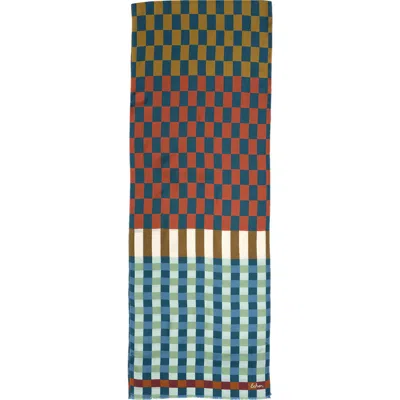 Echo Checks Checks Silk Oblong In Blue