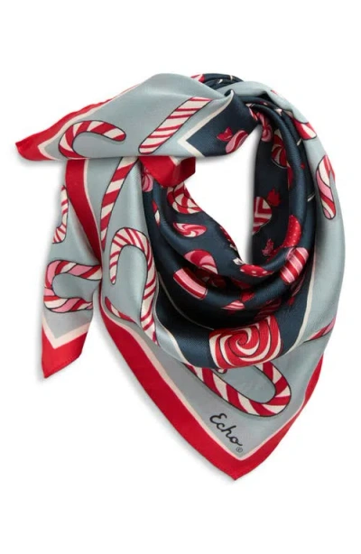 Echo Christmas Candy Silk Bandana Scarf In Green