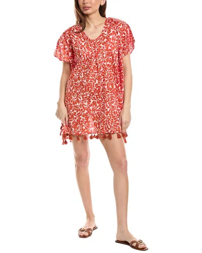 Echo Climbing Vines Caftan In Red
