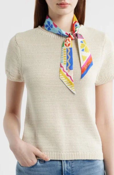 Echo Coastal Collage Silk Ribbon Scarf In Pattern