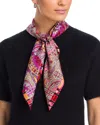 Echo Color Block Paisley Square Silk Scarf In Cherry