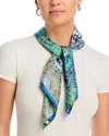 Echo Color Block Paisley Square Silk Scarf In Dazzling Blue
