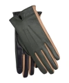 Echo Colorblock Leather Gloves In Green