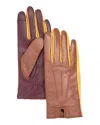 Echo Colorblock Leather Gloves In Brown
