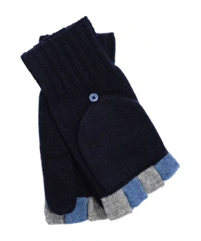 Echo Colorblock Pop Top Mittens In Blue