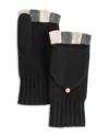 Echo Colorblock Pop Top Mittens In Black