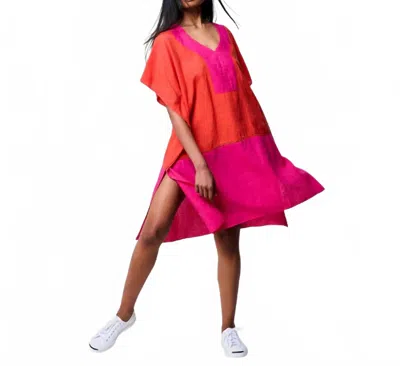 Echo Colorblock Siesta Midi Dress In Red Clay In Multi