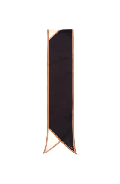 Echo Colorblock Silk Bias Scarf In Black