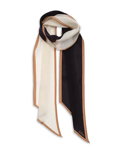 Echo Colorblock Silk Bias Scarf In Black