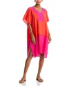 Echo Colorblocked Siesta Caftan Swim Cover-up In Pink
