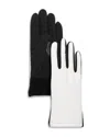 Echo Comfort Stretch Puffer Gloves In Cream/black