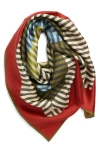 Echo Concentric Stripes Square Silk Scarf In Red