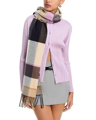 Echo Cubists Plaid Fringe Scarf In Multi