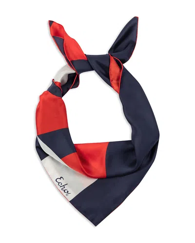 Echo Curves Silk Square Scarf In Blue