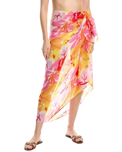 Echo Cut Out Floral Pareo Wrap In Pink