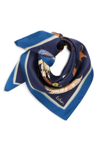 Echo Doggie Daycare Silk Bandana In Blue