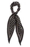 Echo Dot Silk Diamond Scarf In Black