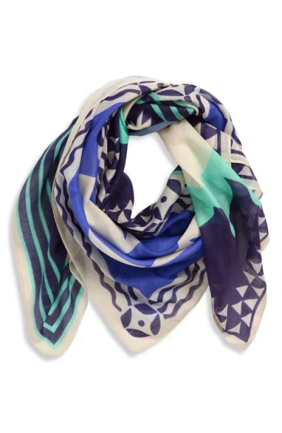 Echo Escape Print Cotton & Silk Square Scarf In Multi