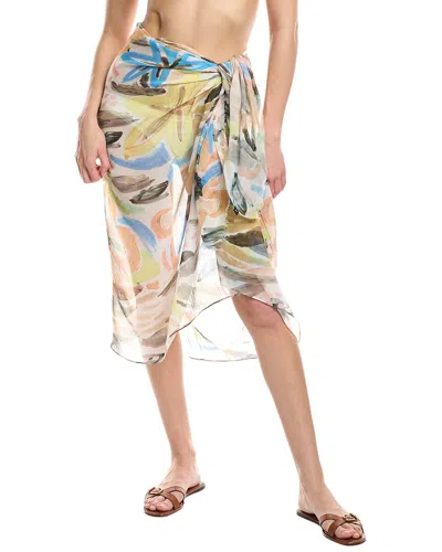 Echo Expressive Floral Pareo In White